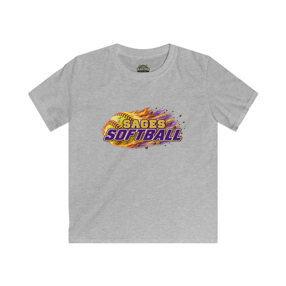 YOUTH Sages Flaming Softball T-shirt