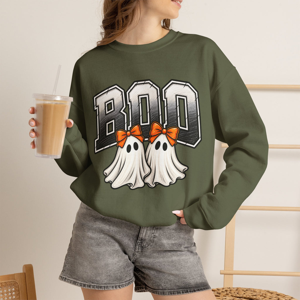 Halloween 'Boo' Ghosts Crewneck Sweatshirt — Cute Spooky Fall Pullover