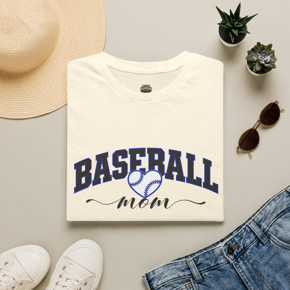 Baseball Mom T‑Shirt — Heart Baseball Design, Mom Gift for Spring Season & Game Day