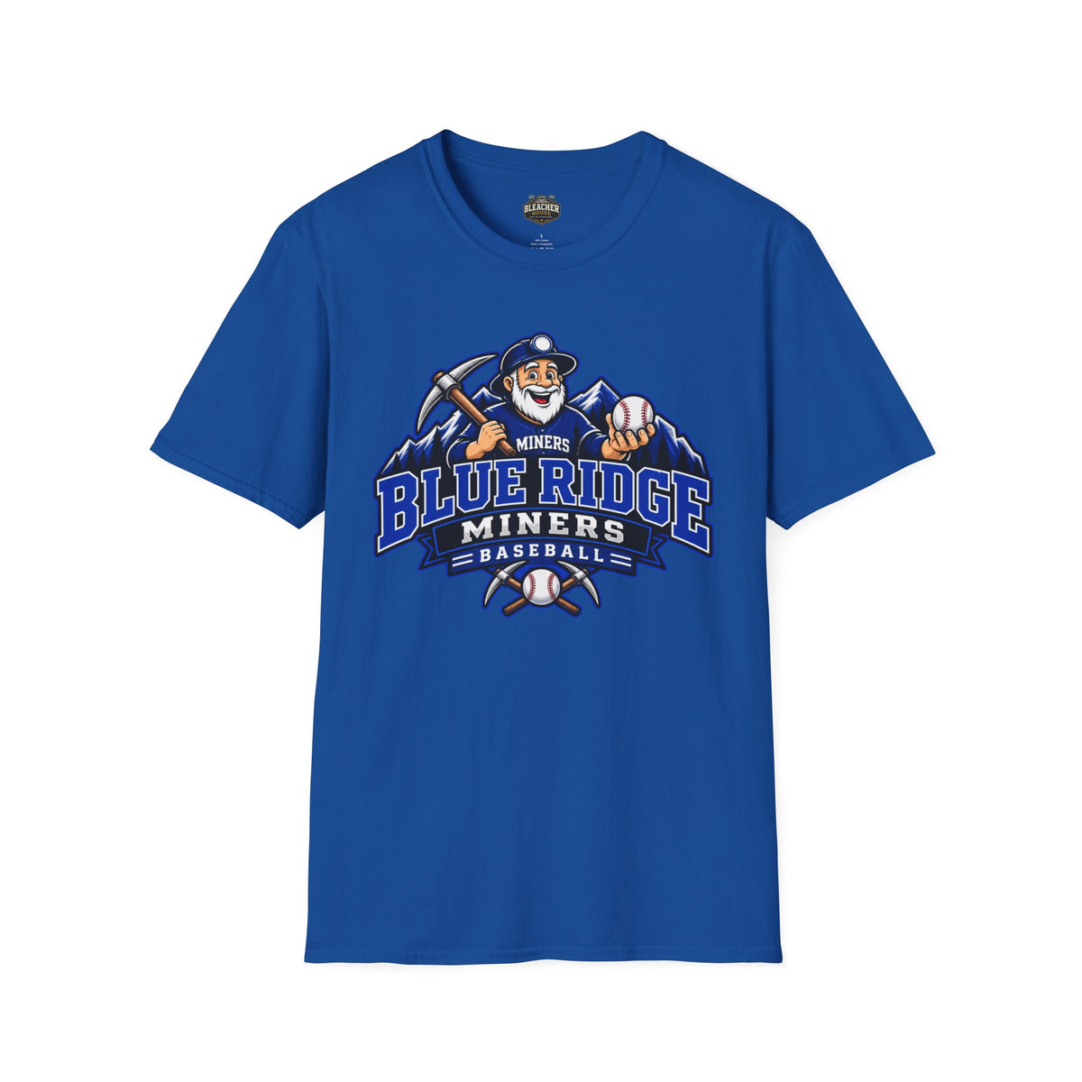 Blue Ridge Miners Mascot and Logo T‑Shirt — Unisex Softstyle Tee