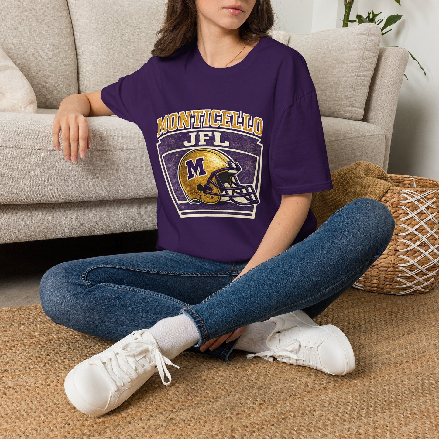 Monticello JFL Football T‑Shirt — Vintage Helmet Tee