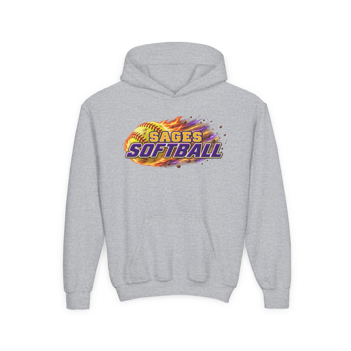 YOUTH Sages Flaming Softball Hoodie
