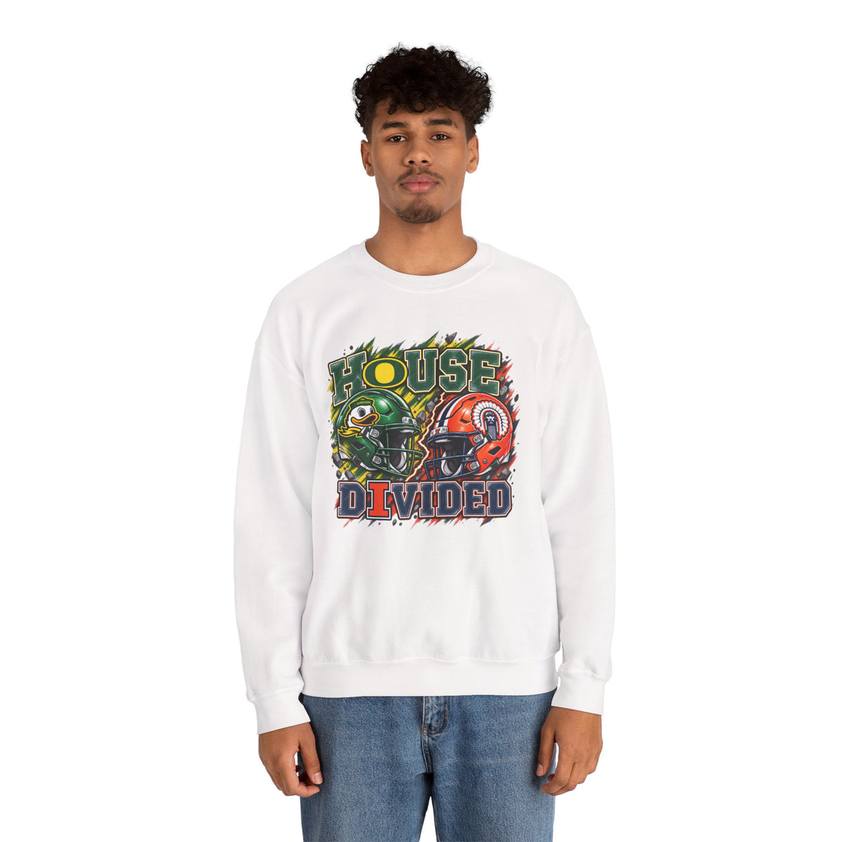 House Divided Graphic Crewneck Sweatshirt - Oregon vs. Illinois