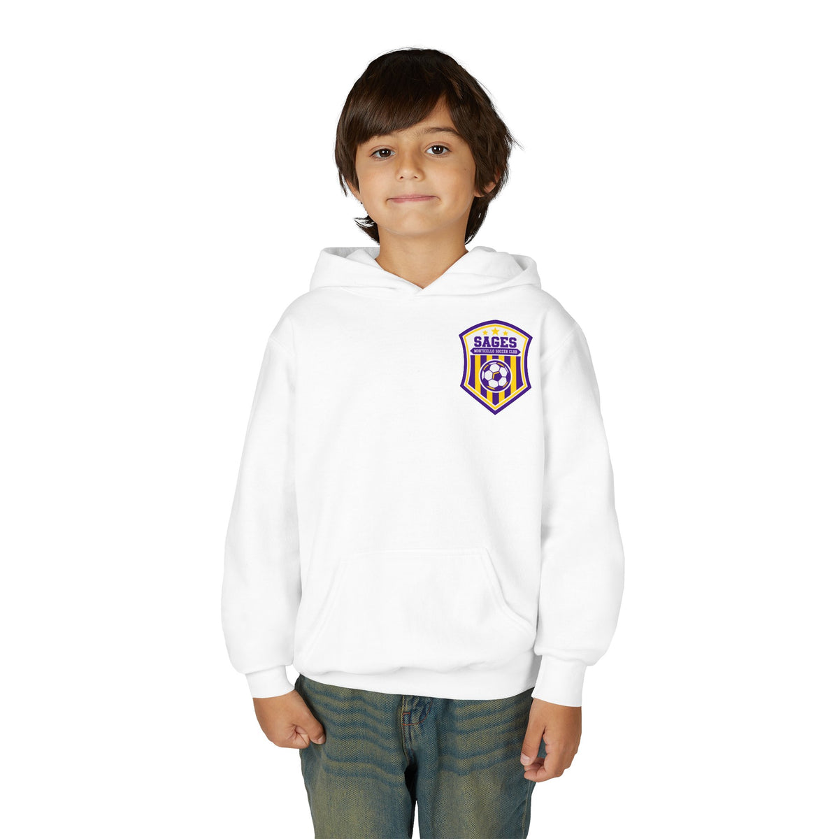 YOUTH Monticello Soccer Club Crest Hoodie - Youth Hooded Sweatshirt