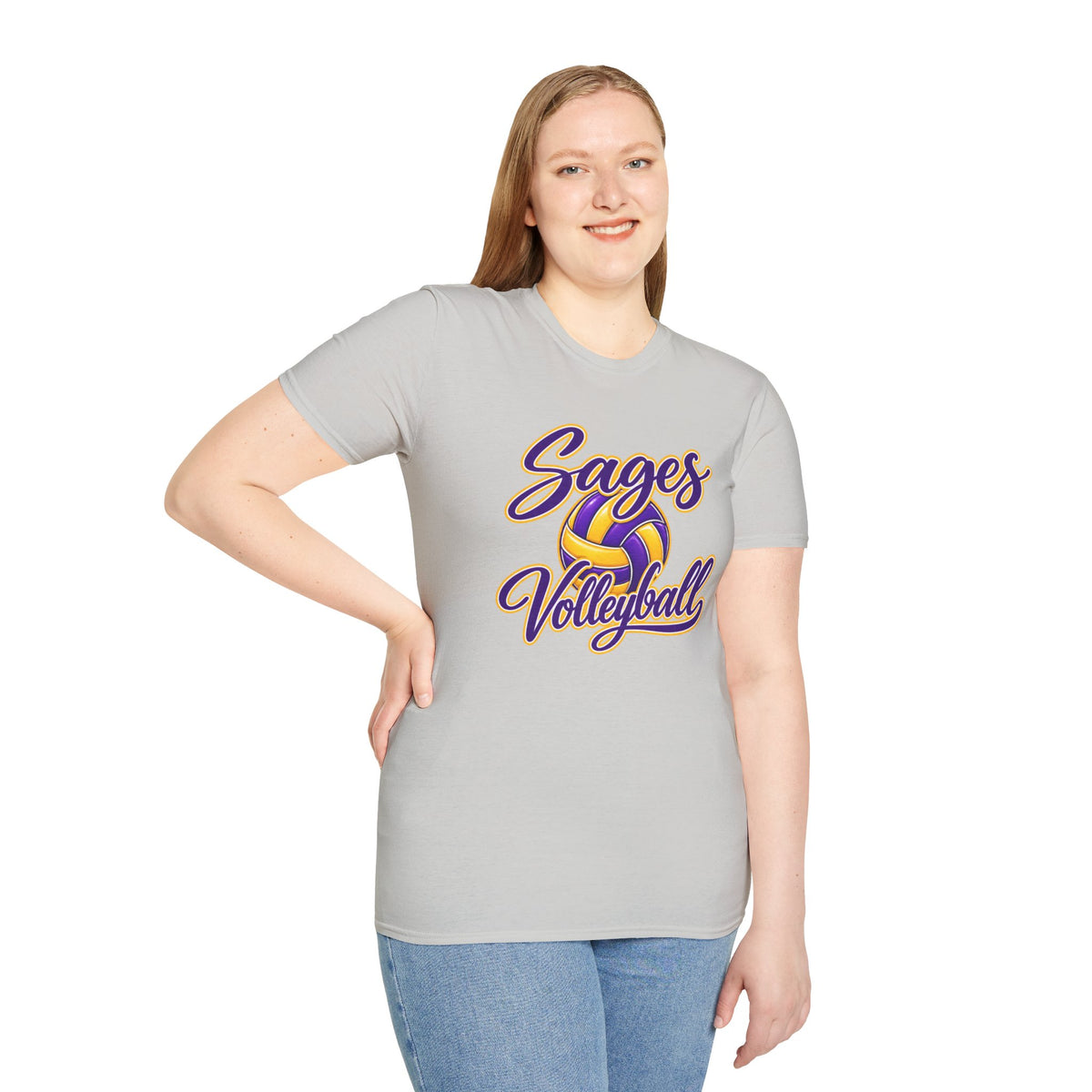 Sages Volleyball T-Shirt — Purple & Gold Team Tee