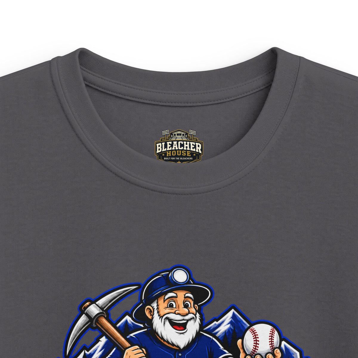 YOUTH Blue Ridge Miners Mascot and Logo T‑Shirt — Unisex Softstyle Tee