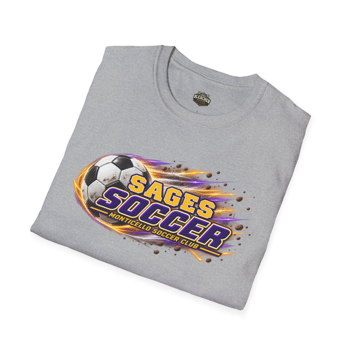 Monticello Soccer Club T Shirt - Flaming Soccer Ball