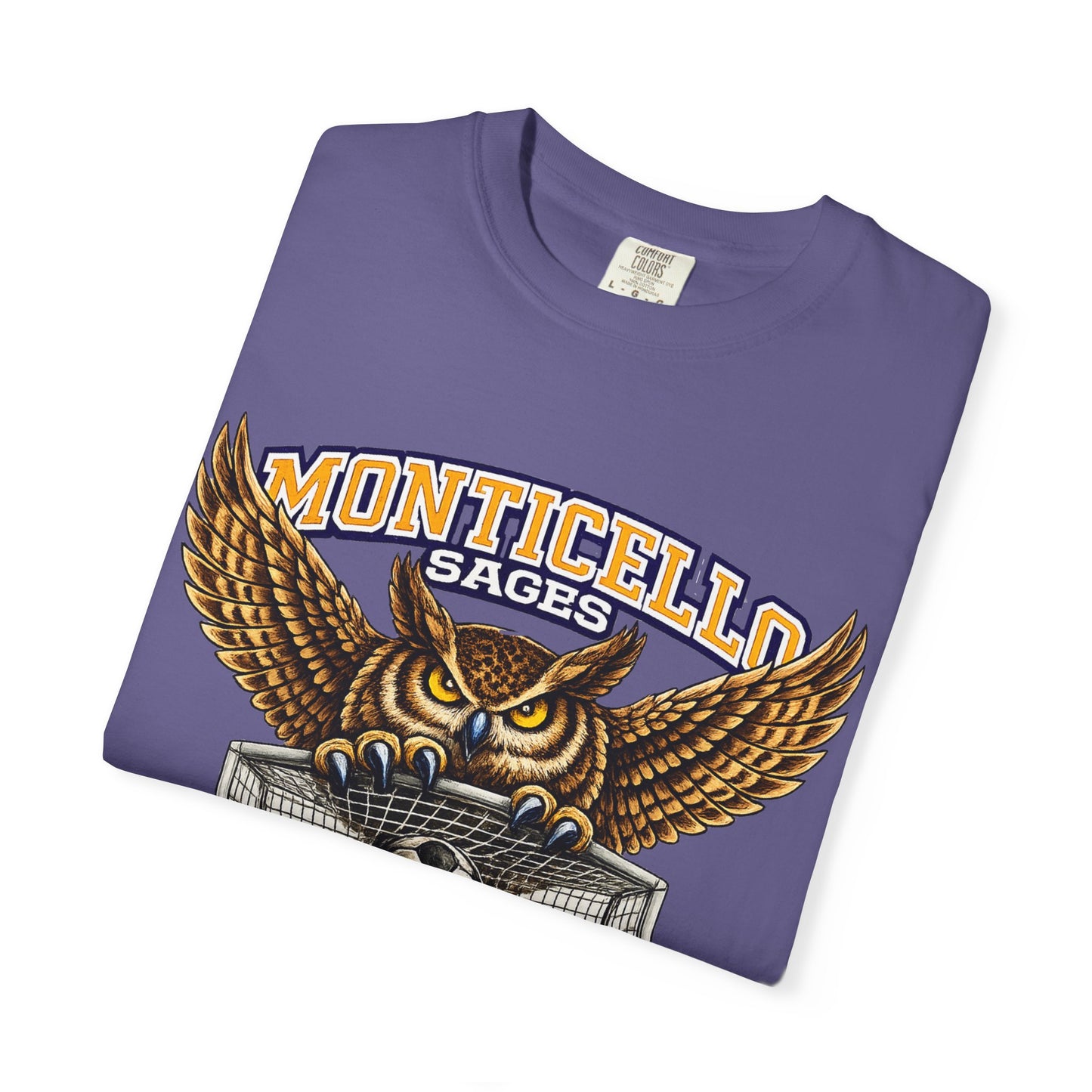 Monticello Sages Soccer T-Shirt — Vintage Owl & Wings Team Tee