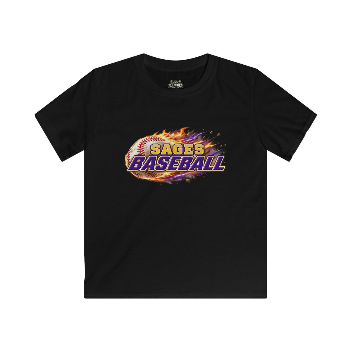 YOUTH Sages Flaming Baseball Team Tee – Youth Baseball Shirt