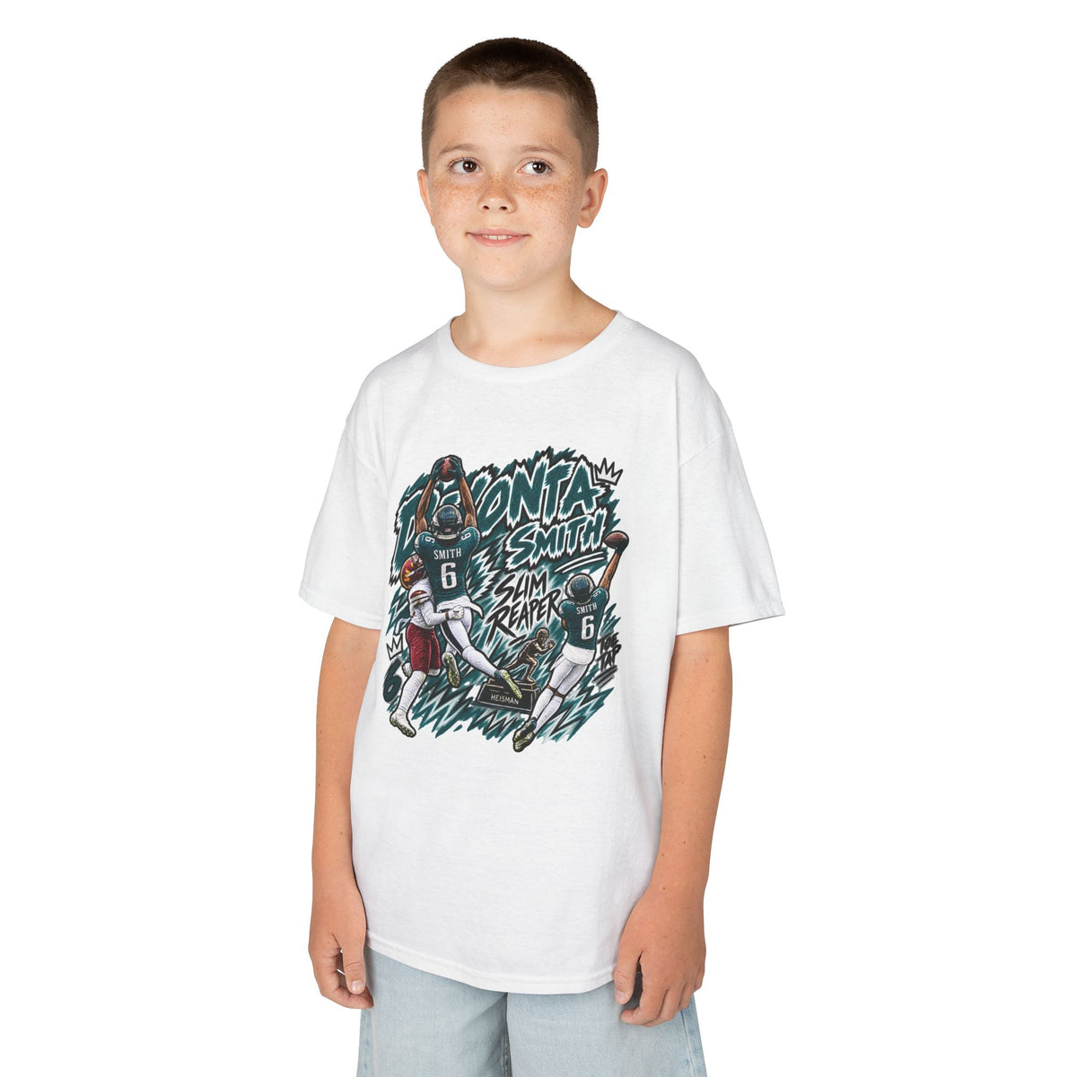 YOUTH Devonta Smith, SLIM REAPER Graphic T-Shirt - Sunday Standouts Sketch Series