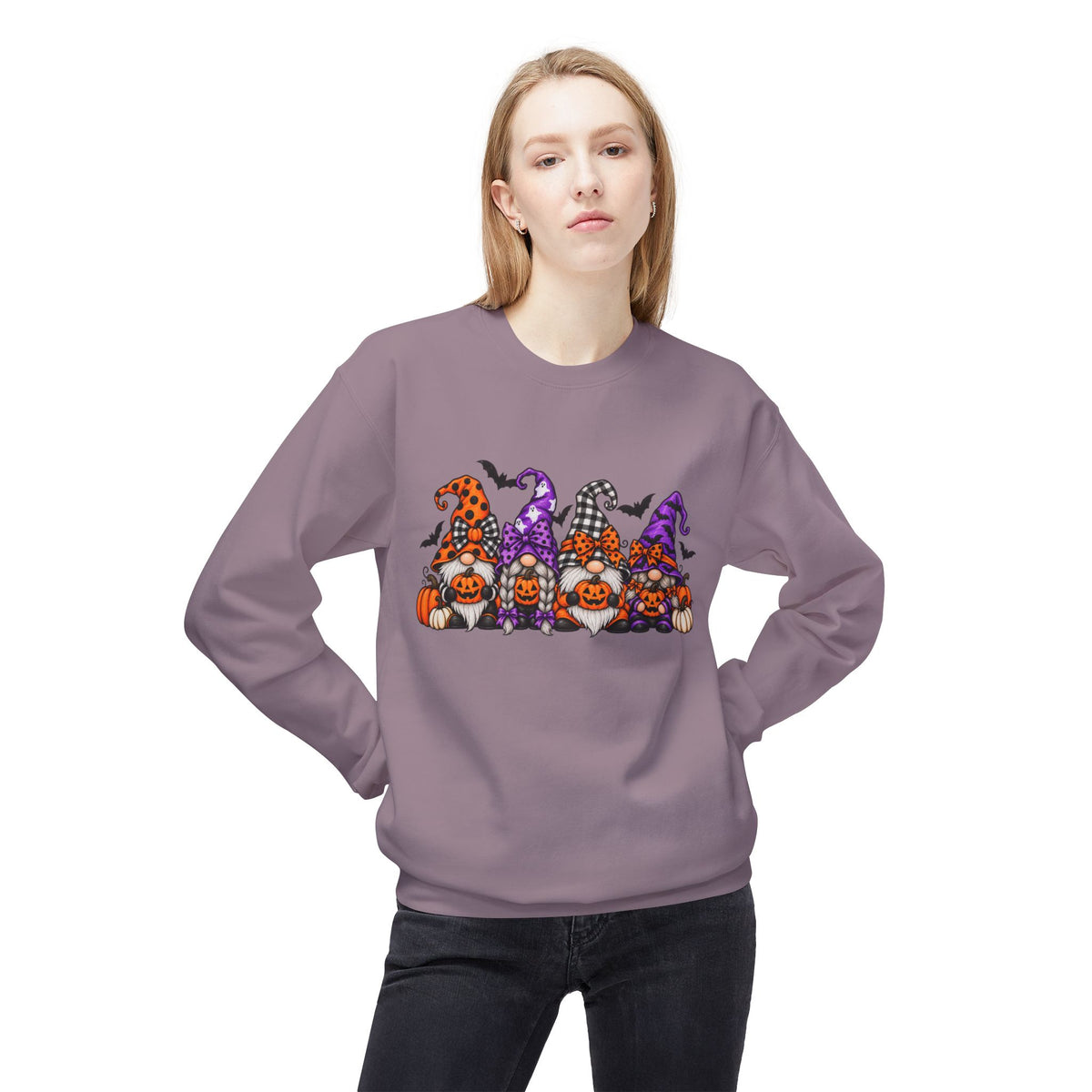Halloween Pumpkin Gnomes Crewneck Sweatshirt