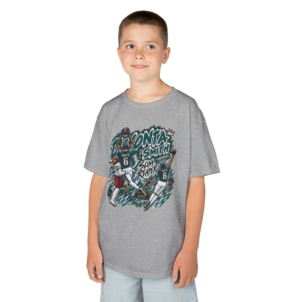 YOUTH Devonta Smith, SLIM REAPER Graphic T-Shirt - Sunday Standouts Sketch Series