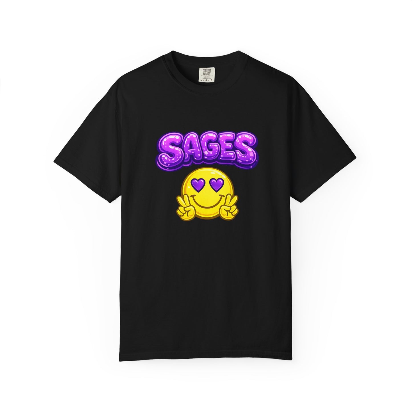 SAGES Smiley Heart-Eyes T-Shirt — Cute Emoji Graphic Tee