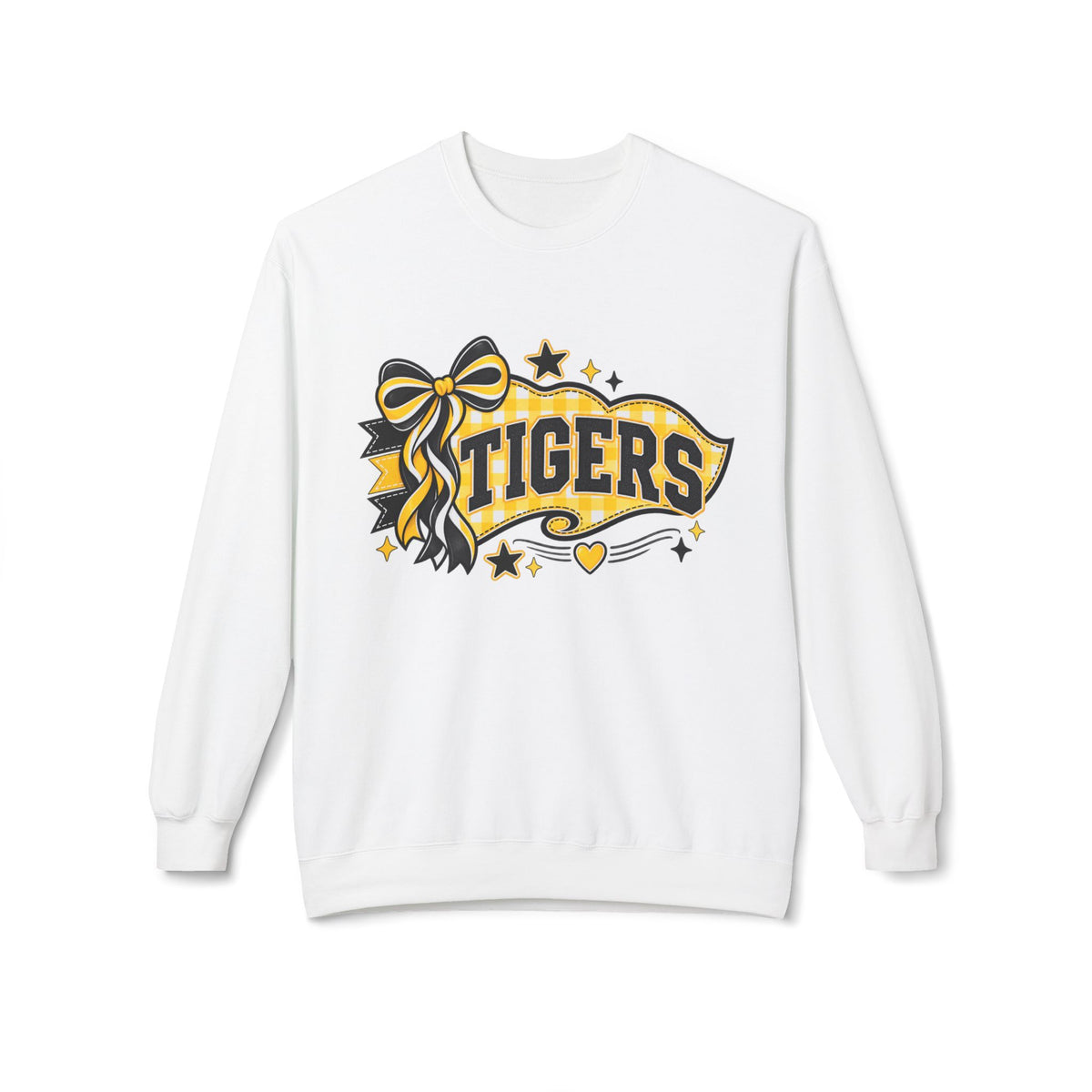 Tigers Crewneck Sweatshirt — Cheer Ribbon School Spirit Pullover