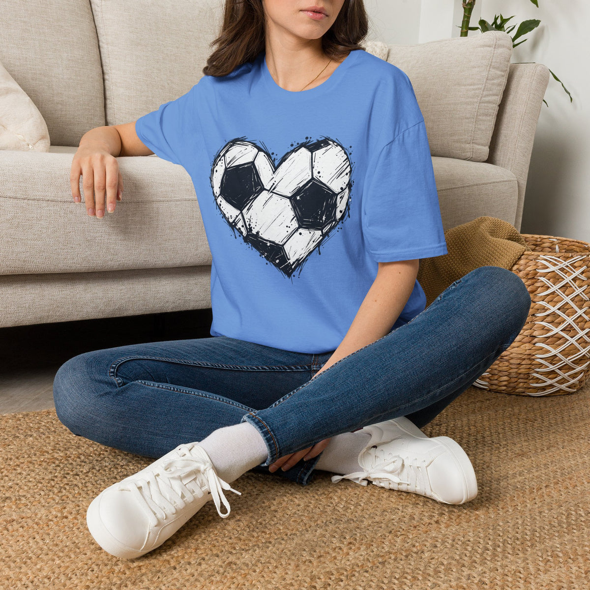 Soccer Heart T-Shirt — Grunge Love Football Tee