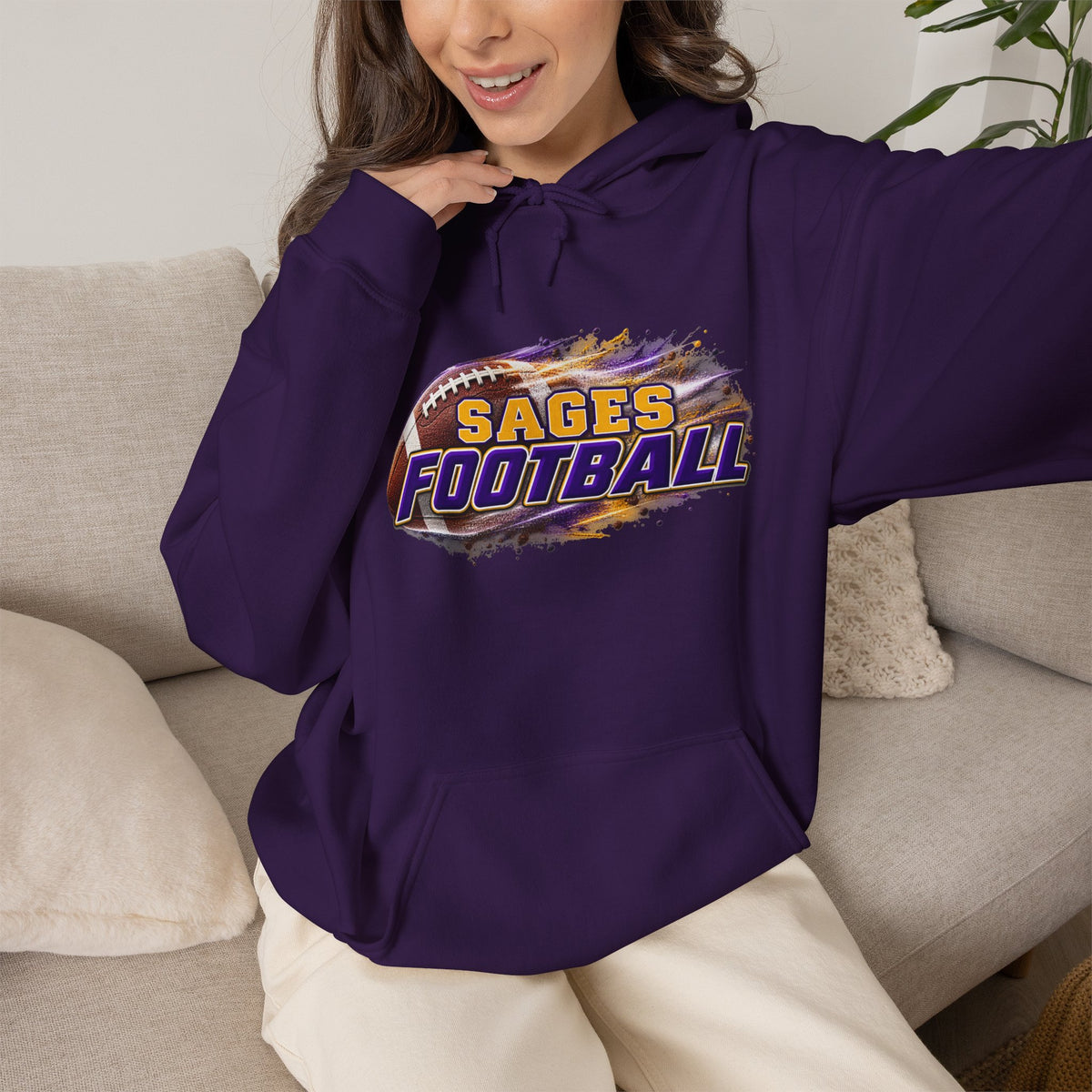 Sages Flaming Football Hoodie
