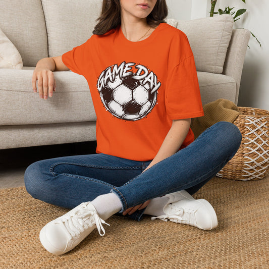 Gameday Soccer T-Shirt — Vintage Black Graphic Tee for Players & Fans