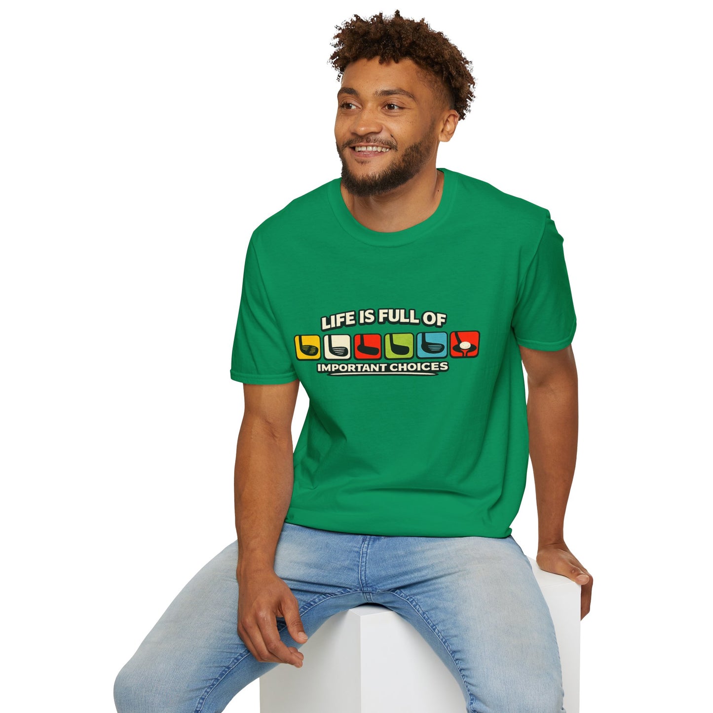 T‑Shirt — "Life Is Full Of Important Choices" Retro Game Controller Graphic