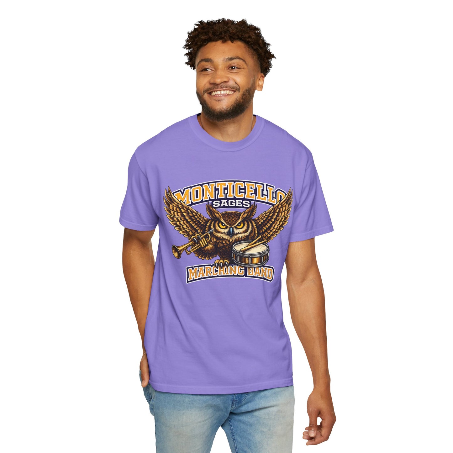 Monticello Sages Marching Band - Vintage Owl & Wings T-Shirt