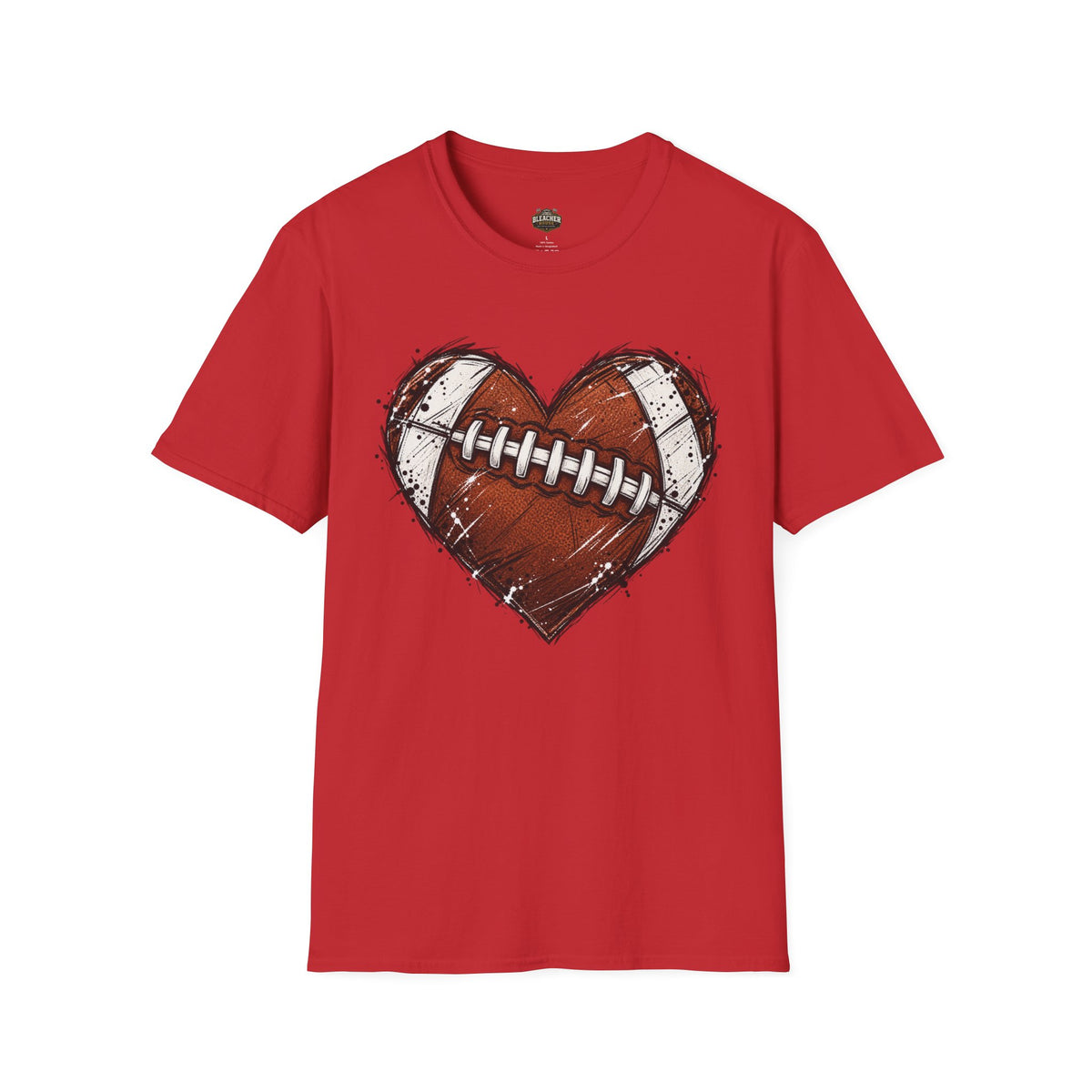 Football Heart Graphic T-Shirt — Vintage Grunge Sports Tee