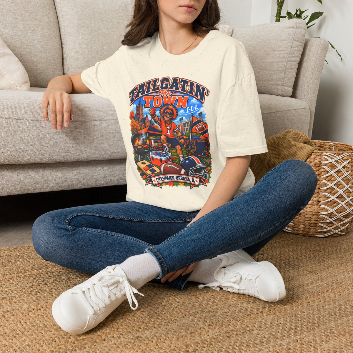 Tailgatin' the Town - ILLINOIS EDITION - College Game Day Tailgate Tee