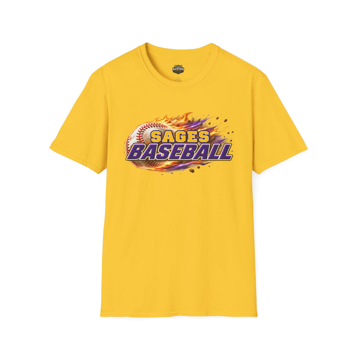 Sages Flaming Baseball T-Shirt — Flaming Baseball Team Tee