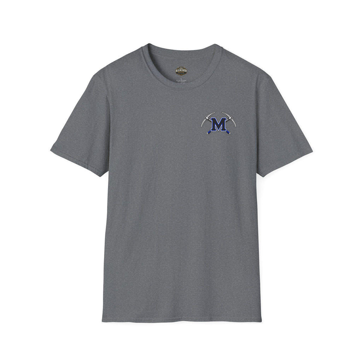 Miners Graphic T-Shirt - Miners Logo on Front, Mascot Design on Back