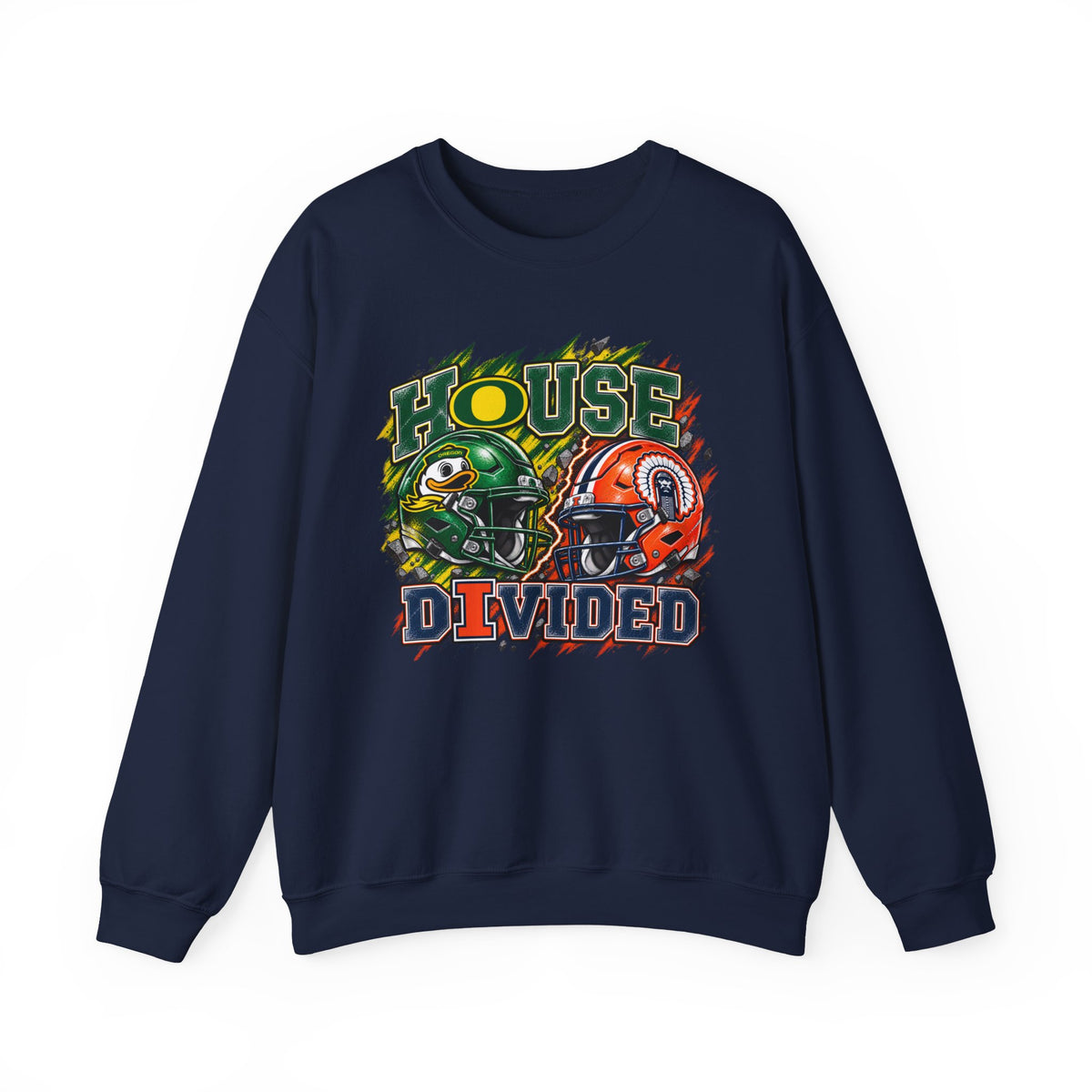 House Divided Graphic Crewneck Sweatshirt - Oregon vs. Illinois