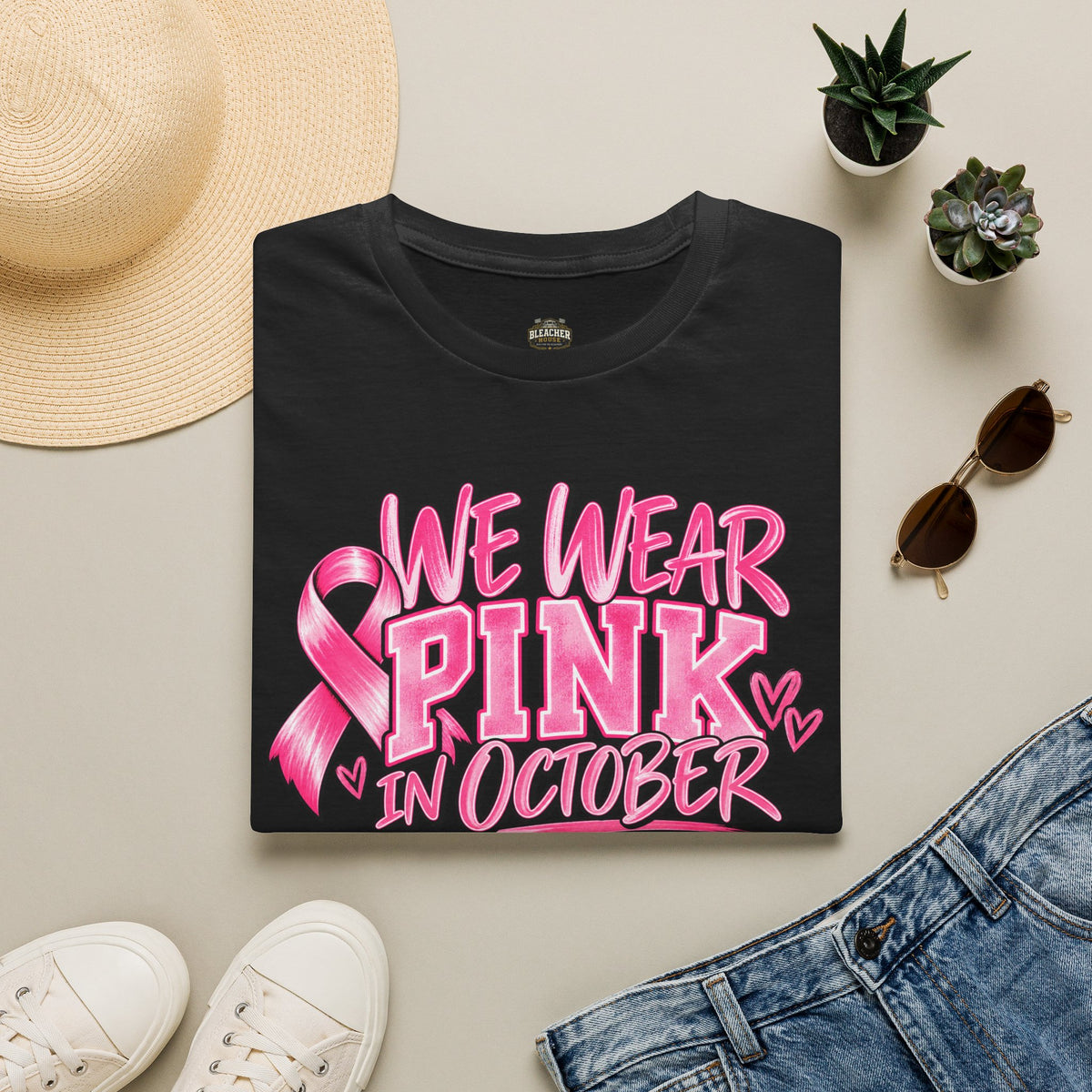 We Wear Pink in October T-Shirt — Breast Cancer Awareness Tee