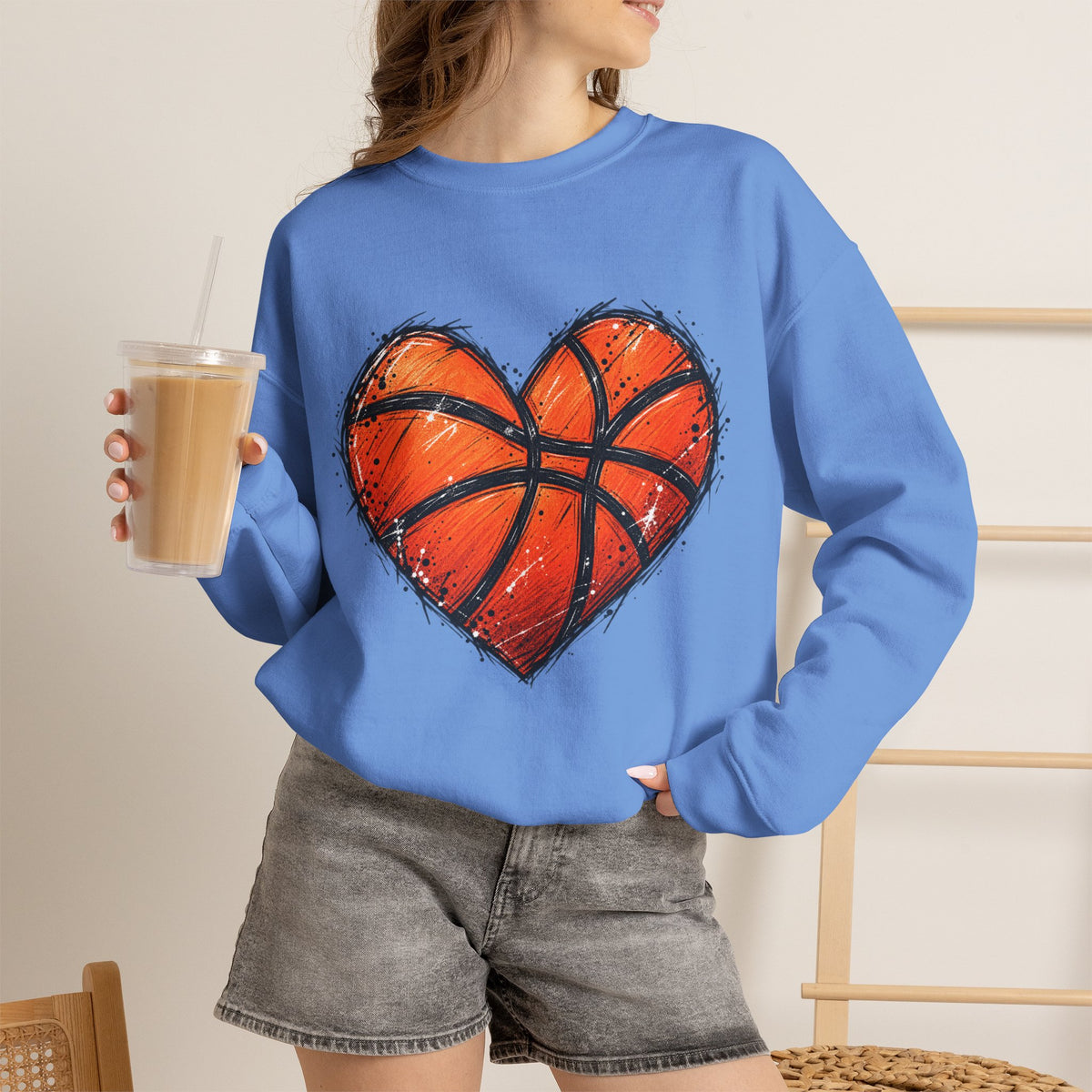 Basketball Heart Crewneck Sweatshirt