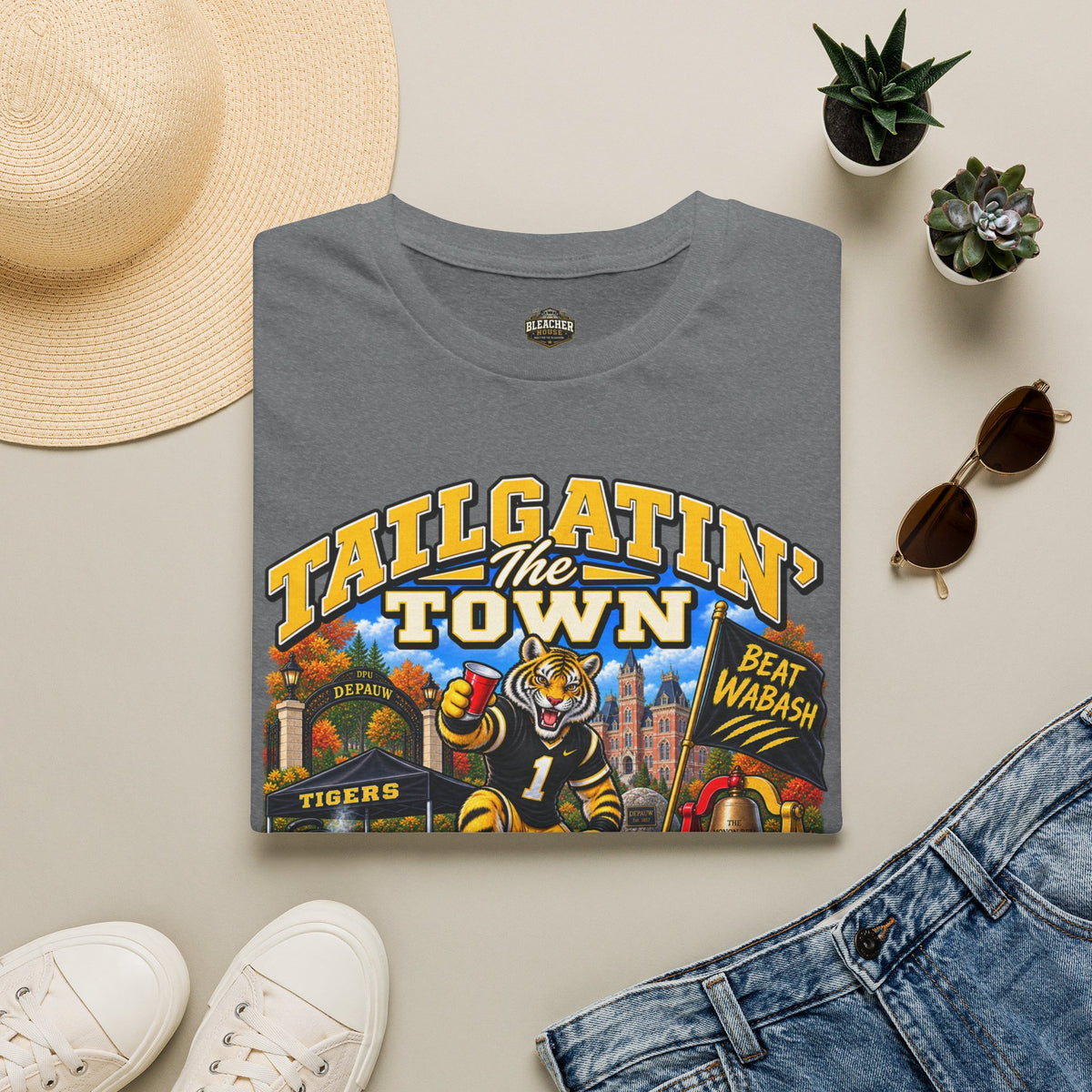 Tailgatin' the Town - DEPAUW EDITION - College Game Day Tailgate Tee