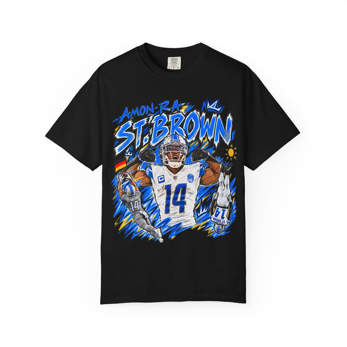 Amon Ra St. Brown Graphic T-Shirt - Sunday Standouts Sketch Series
