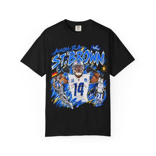 Amon Ra St. Brown Graphic T-Shirt - Sunday Standouts Sketch Series