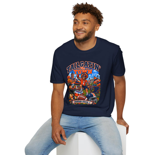 Tailgatin' the Town - ILLINOIS EDITION - College Game Day Tailgate Tee