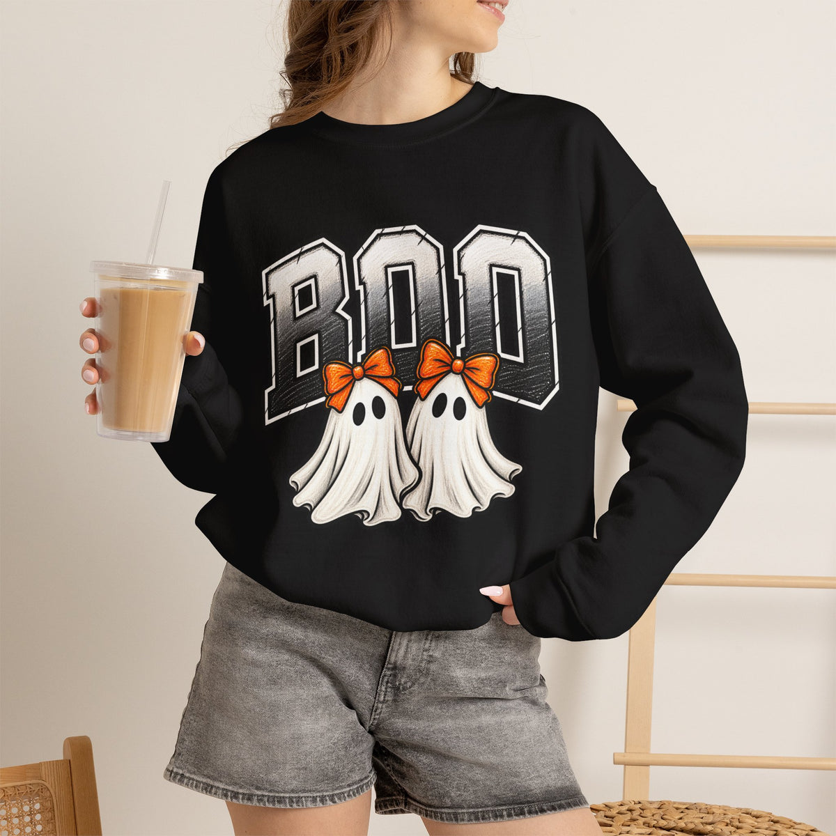 Halloween 'Boo' Ghosts Crewneck Sweatshirt — Cute Spooky Fall Pullover