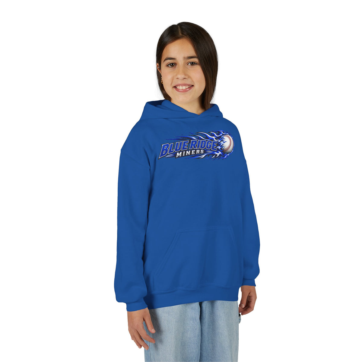 YOUTH Blue Ridge Miners Flaming Baseball Hoodie – Flaming Ball Hoodie