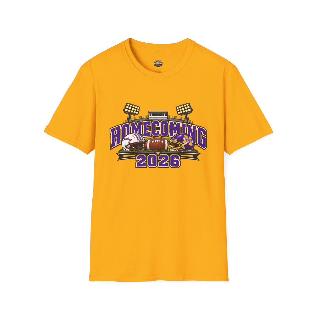 Homecoming 2026 Football T-Shirt — Stadium Lights & Helmets Game Day Tee
