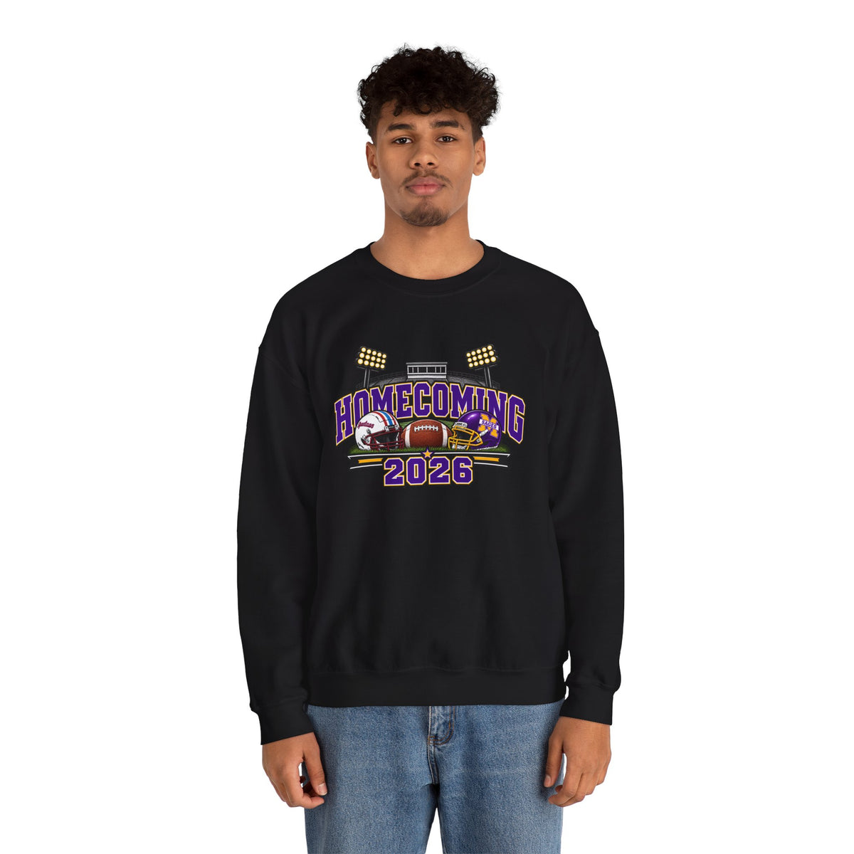 Homecoming 2026 Crewneck Sweatshirt — Football Stadium Design