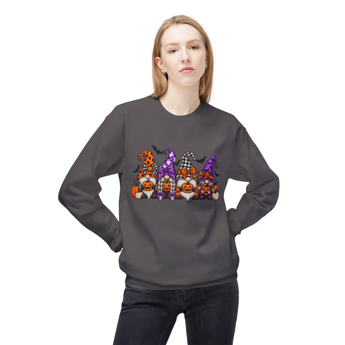 Halloween Pumpkin Gnomes Crewneck Sweatshirt