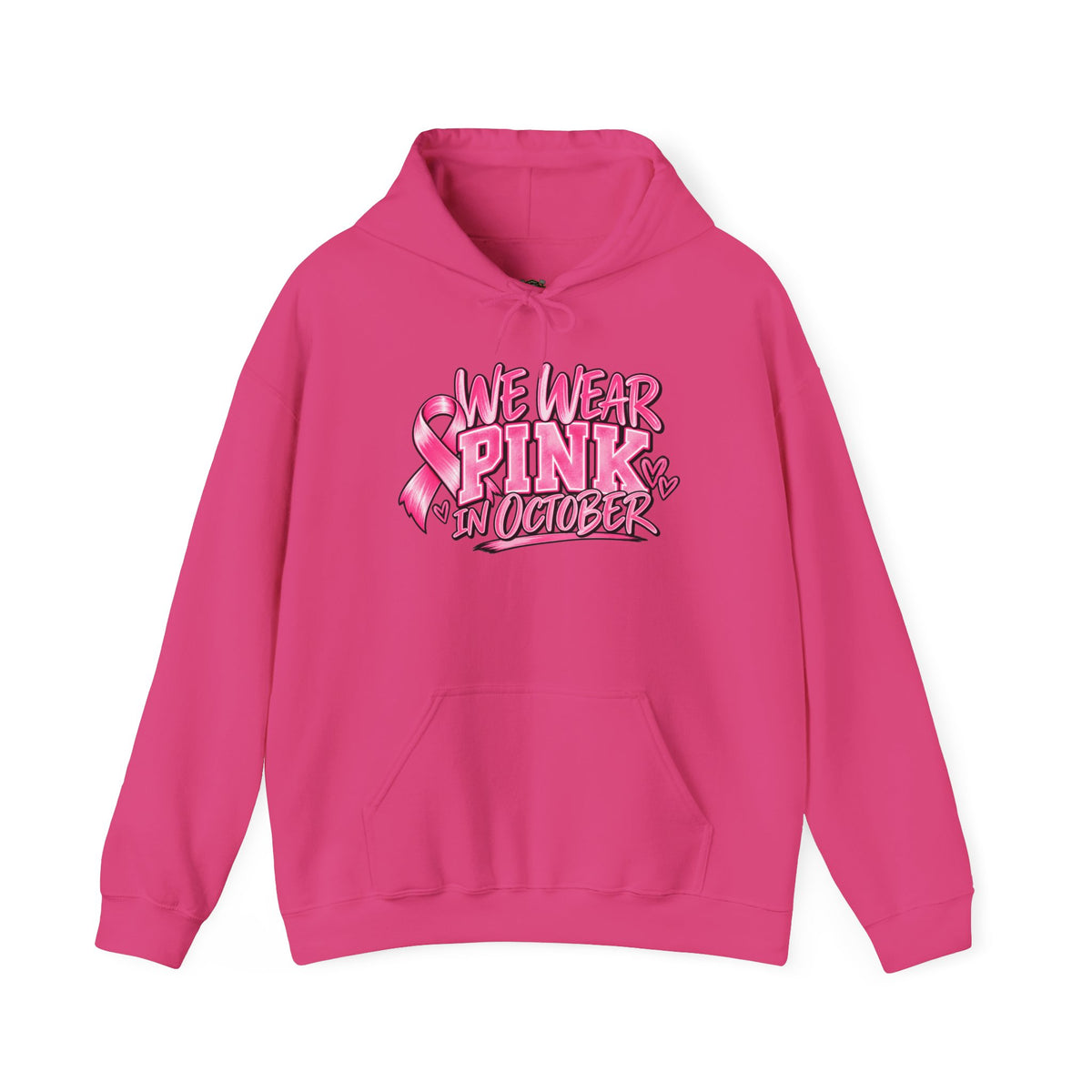 Breast Cancer Awareness Hoodie — "We Wear Pink in October" Pullover