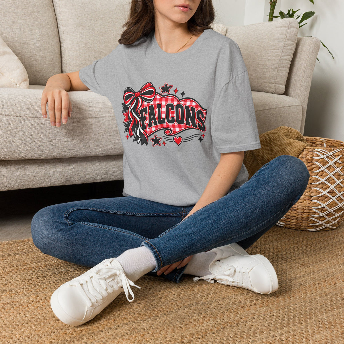 Falcons Bow T-Shirt — Red & Black Spirit Shirt
