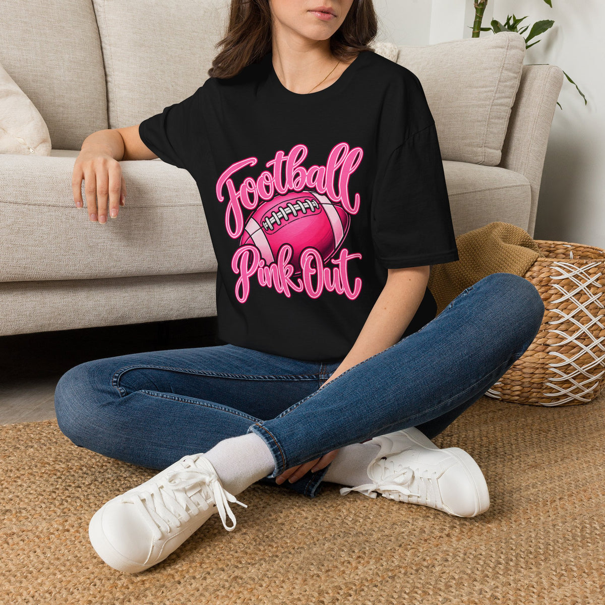 Football Pink Out T-Shirt — Pink Football Game Day Tee