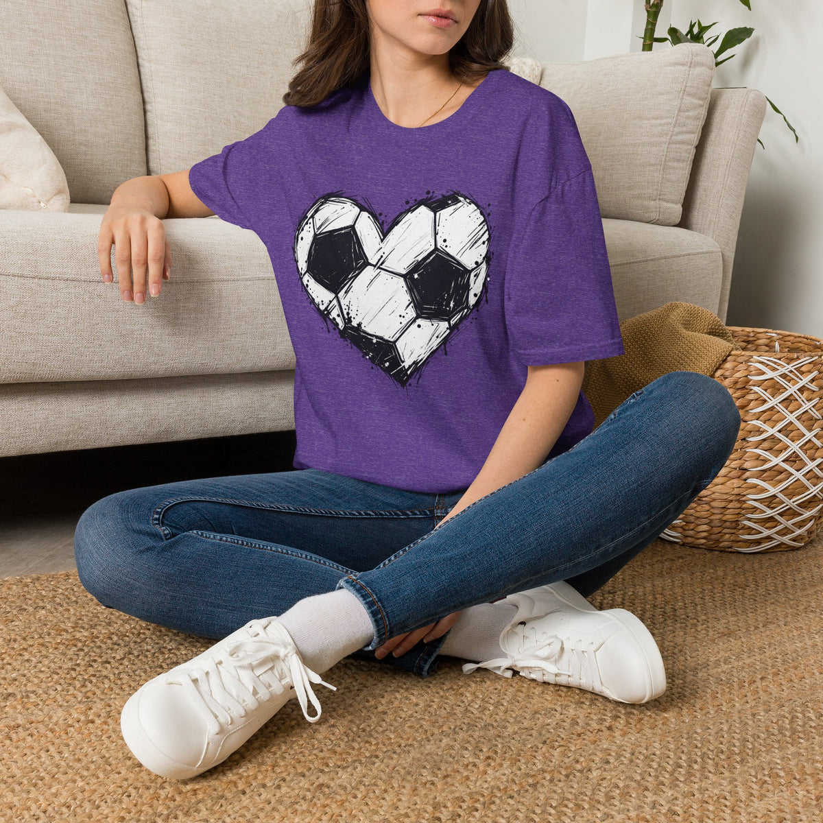 Soccer Heart T-Shirt — Grunge Love Football Tee
