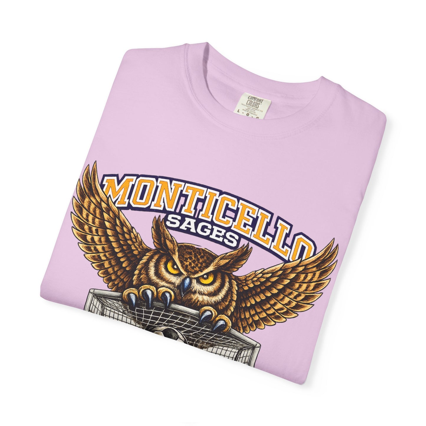 Monticello Sages Soccer T-Shirt — Vintage Owl & Wings Team Tee