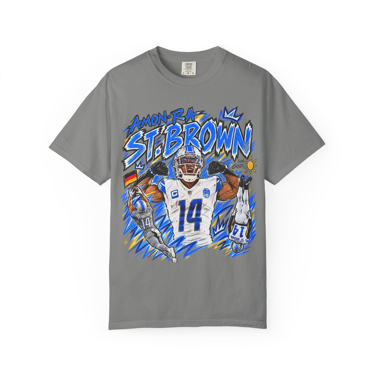 Amon Ra St. Brown Graphic T-Shirt - Sunday Standouts Sketch Series