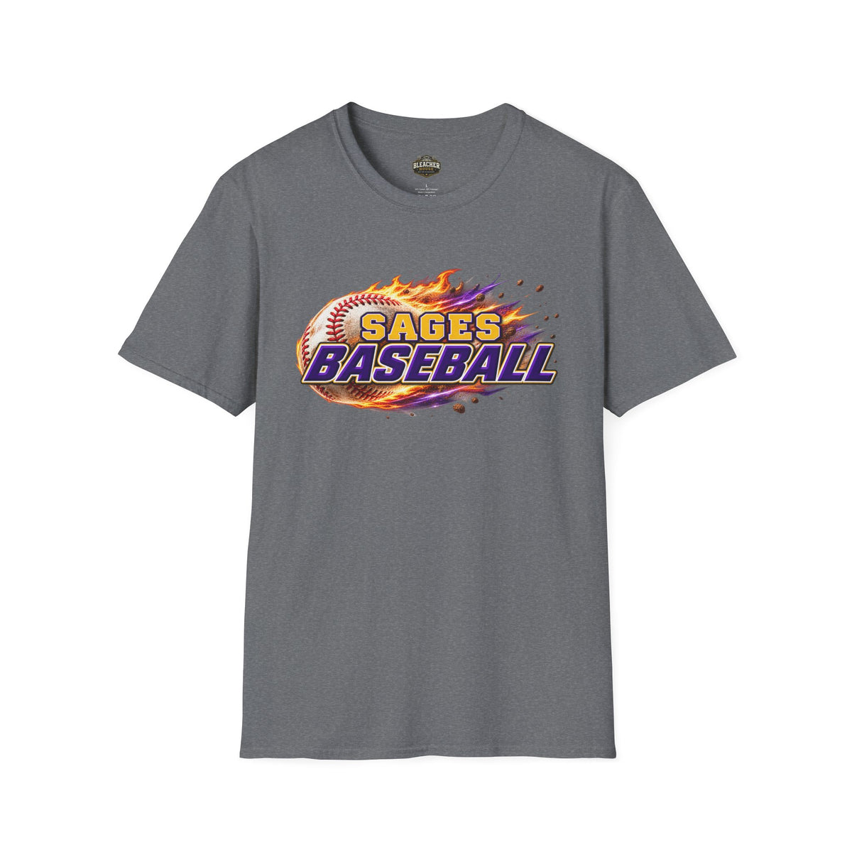 Sages Flaming Baseball T-Shirt — Flaming Baseball Team Tee