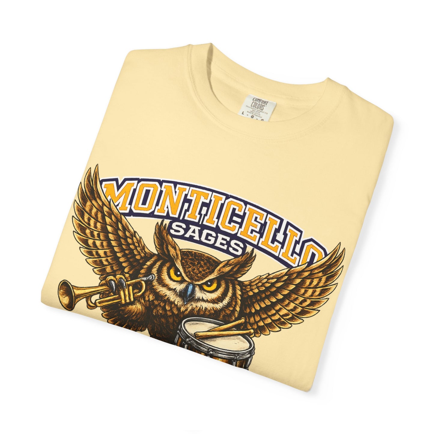 Monticello Sages Marching Band - Vintage Owl & Wings T-Shirt
