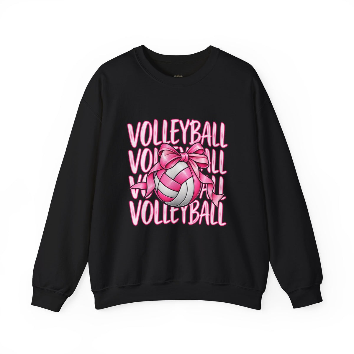 Volleyball Bow Sweatshirt — Pink Volleyball Graphic Crewneck