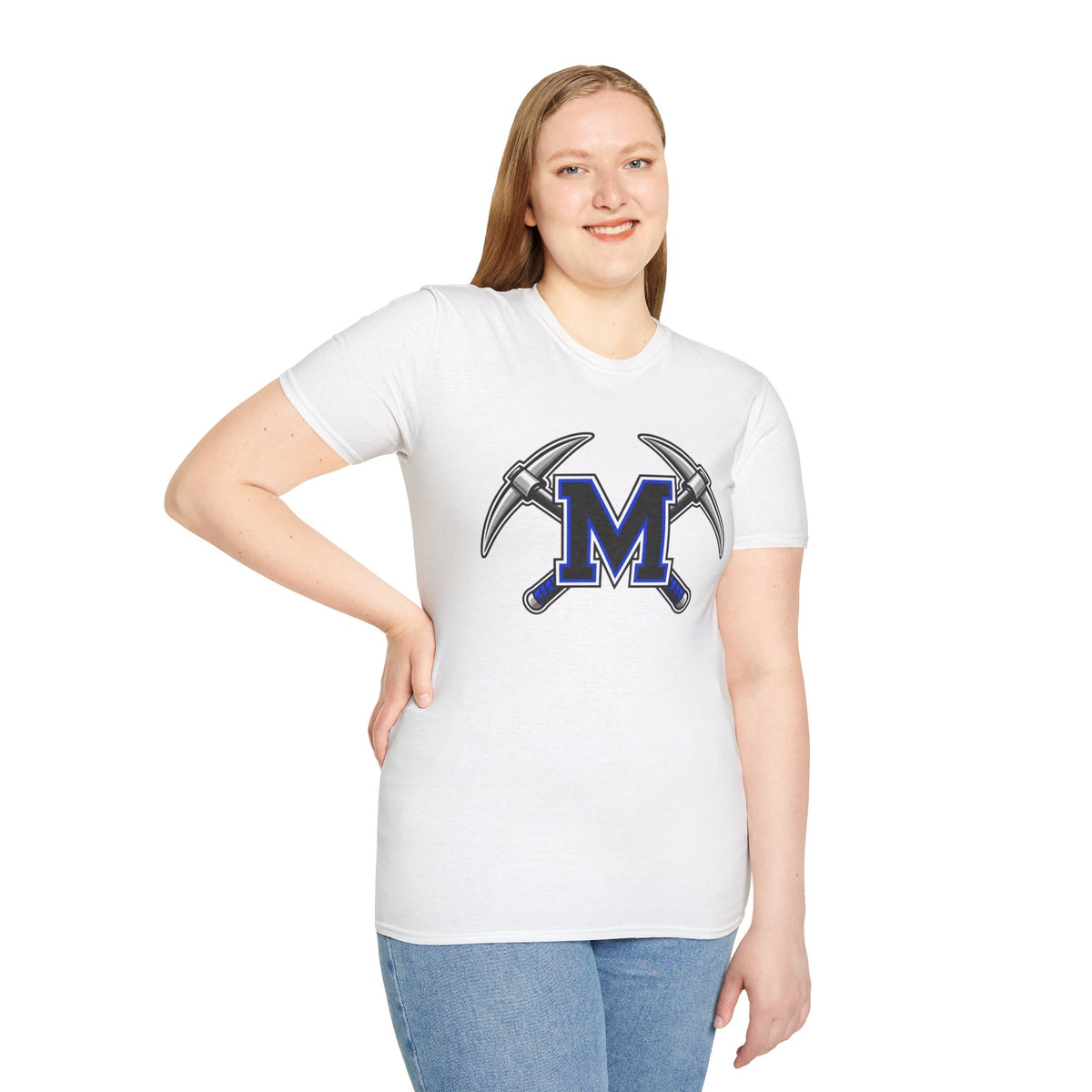 Miner M Logo T-Shirt — Crossed Pickaxes Unisex Softstyle Tee