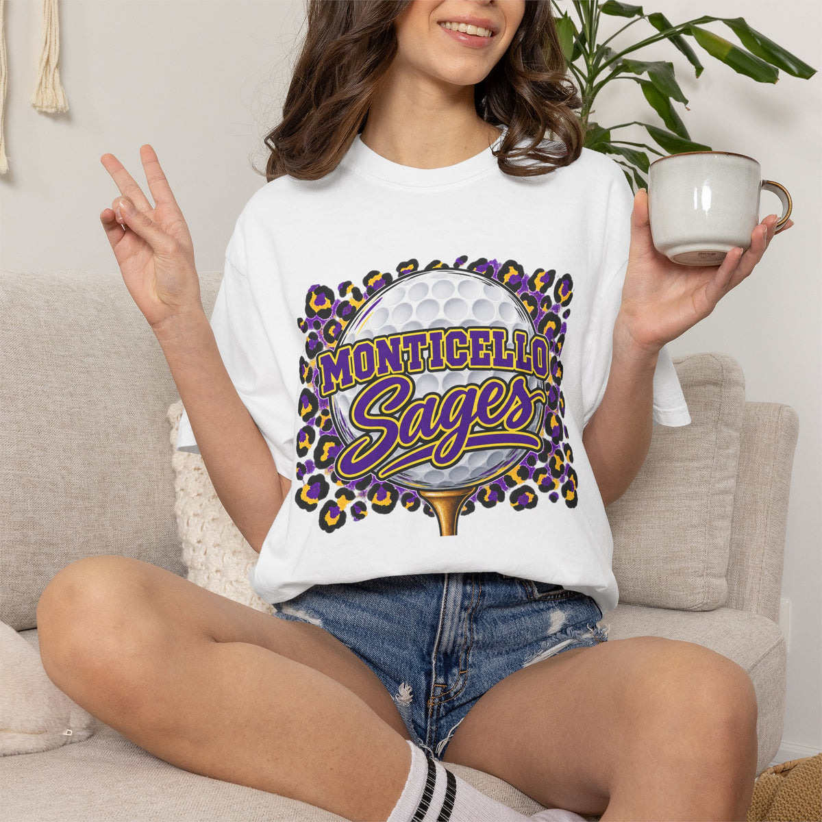 Monticello Sages Golf Leopard Mascot T-Shirt